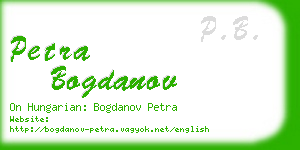 petra bogdanov business card